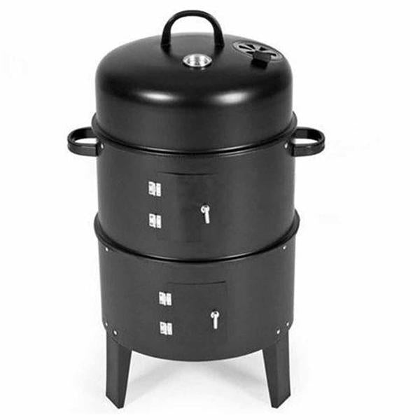 SOGA 3 In 1 Barbecue Smoker Outdoor Charcoal BBQ Grill Camping Picnic Fishing-0