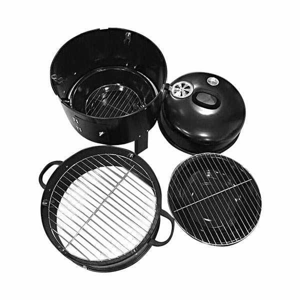 SOGA 3 In 1 Barbecue Smoker Outdoor Charcoal BBQ Grill Camping Picnic Fishing-2