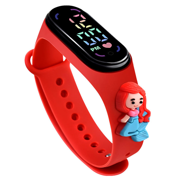 Cartoon Anime Princess LED Doll Sports Watch for Kids