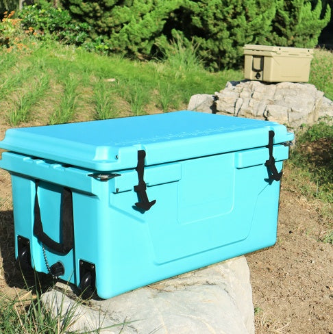 65 Quart Hard Cooler - Blue, Heavy Duty Ice Chest for Fishing and Camping