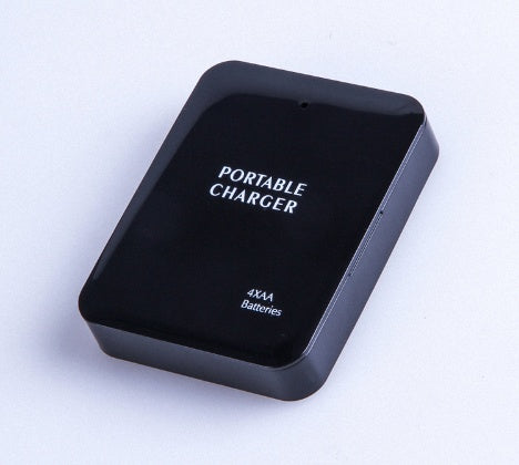 AA Battery Emergency USB Power Bank | Portable Charger with LED Flashlight | Black &amp; White