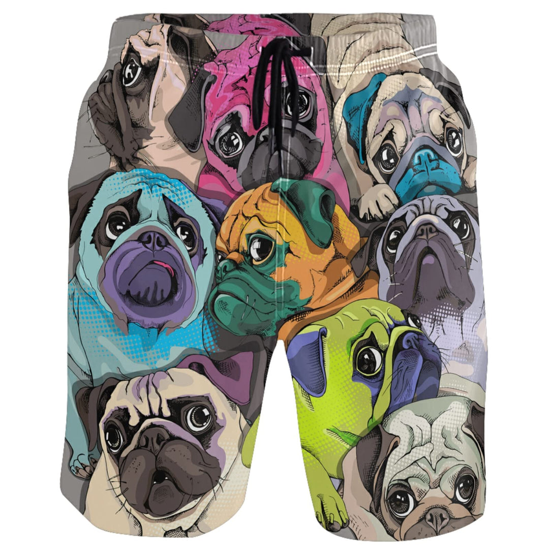 visesunny Mens Beach Short Swim Trunks Colorful French Bulldog Sports Running Bathing Suits…