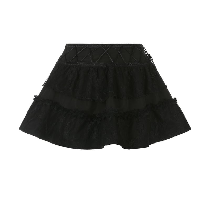 Heavy Work Dark Lace Puff Skirt