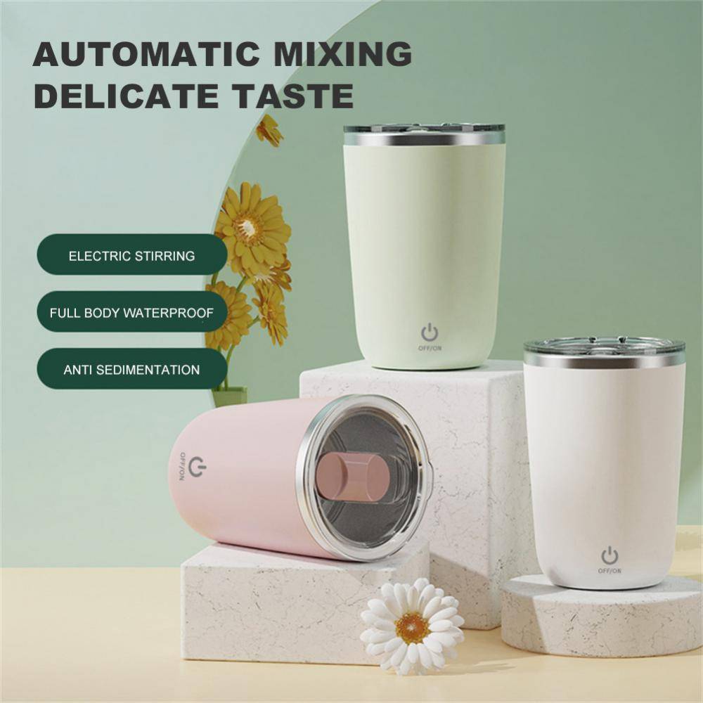 Insulated Self-Stirring Coffee Mug – 350 ml Electric Mixer &amp; Thermal Cup-0