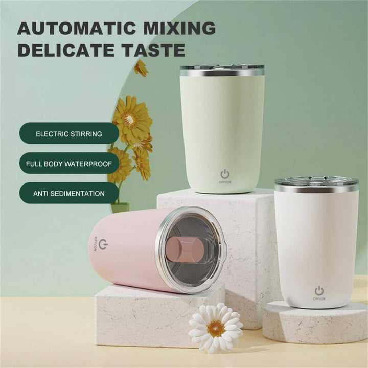 Insulated Self-Stirring Coffee Mug – 350 ml Electric Mixer &amp; Thermal Cup-0