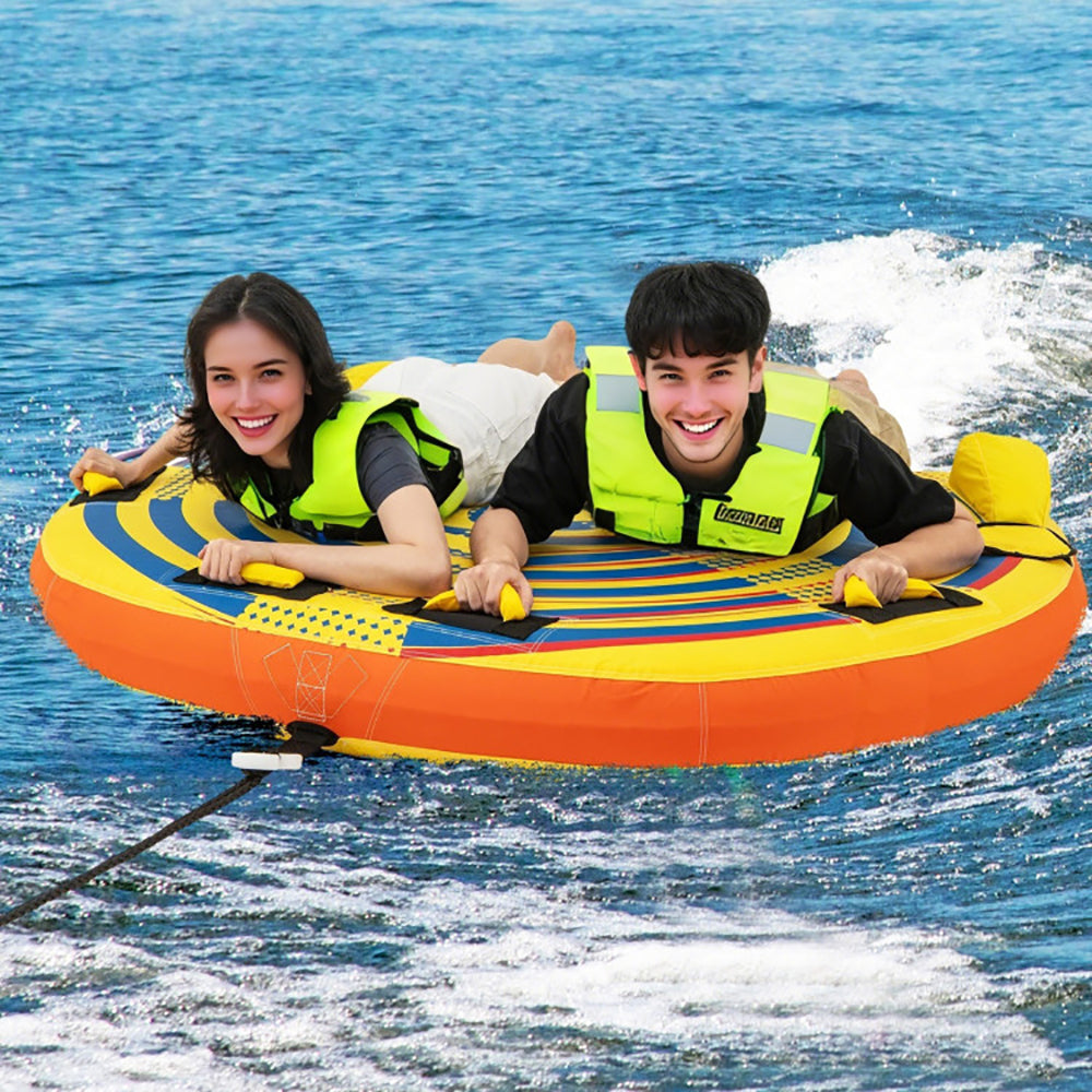 1-2 Person Inflatable Towable Tube | Boating Water Tube with Quick Connector