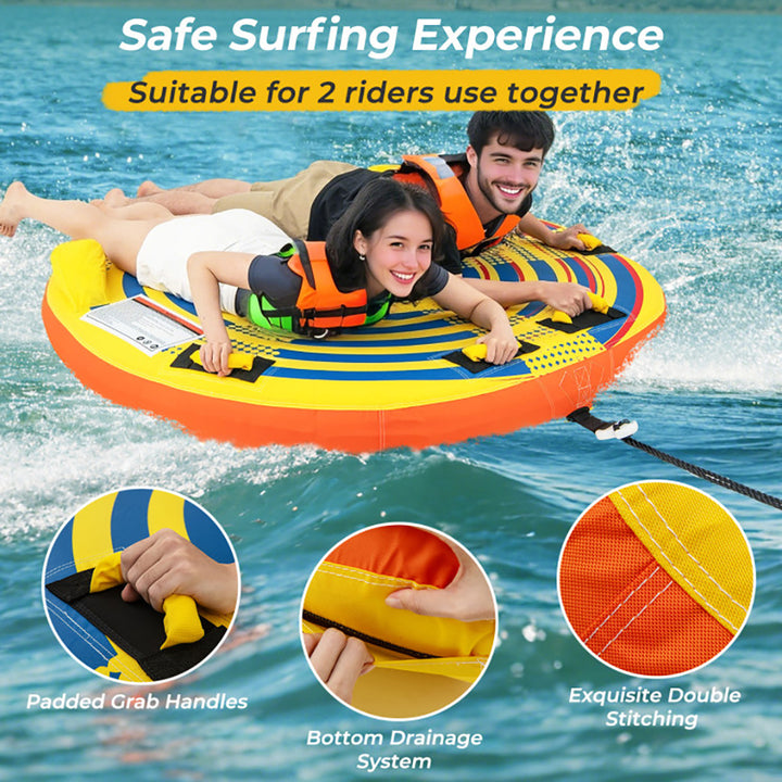 1-2 Person Inflatable Towable Tube | Boating Water Tube with Quick Connector