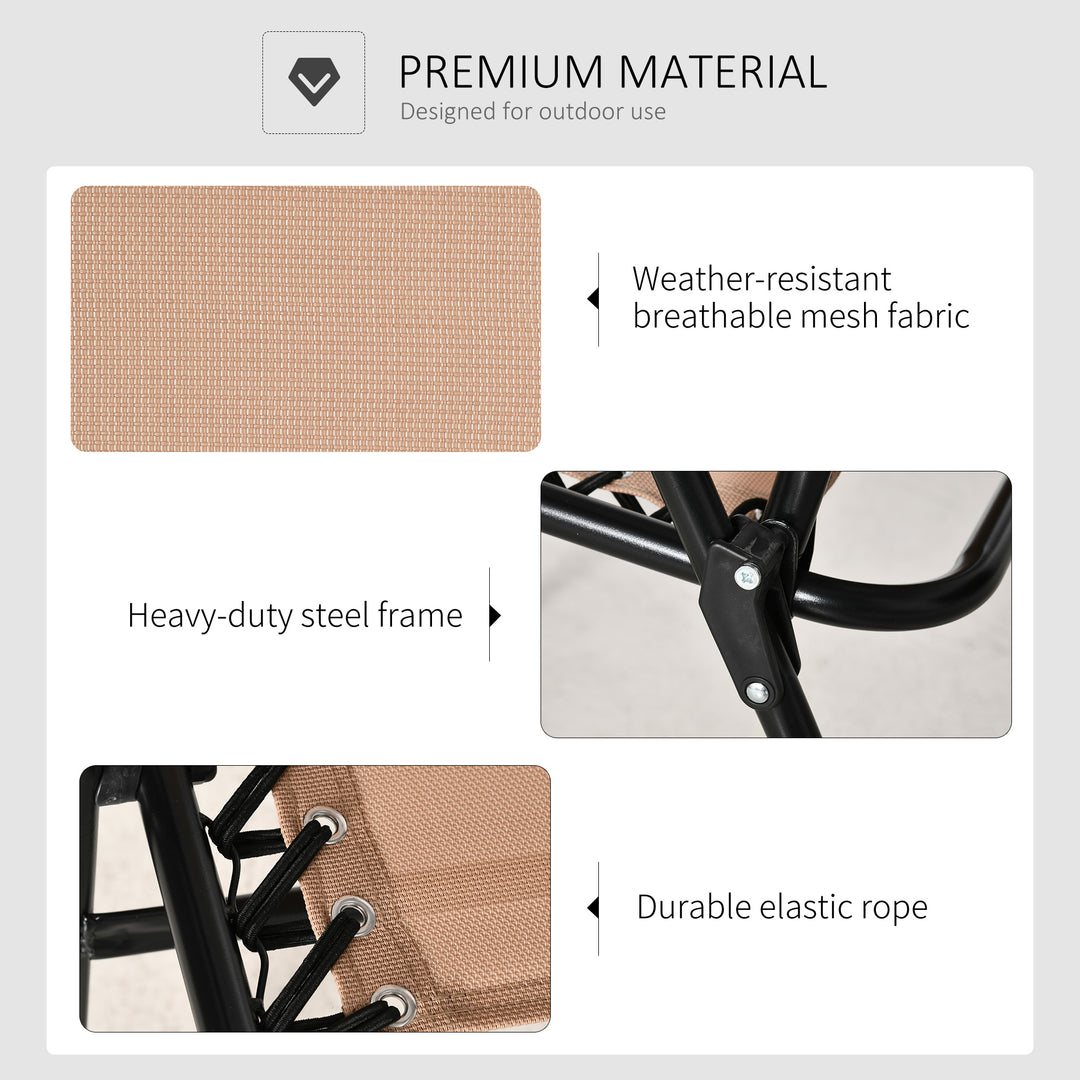 Outdoor Bungee Sling Folding Chair | Armrests | Portable Lawn Chair for Beach, Camping &amp; Patio