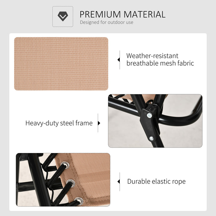 Outdoor Bungee Sling Folding Chair | Armrests | Portable Lawn Chair for Beach, Camping &amp; Patio