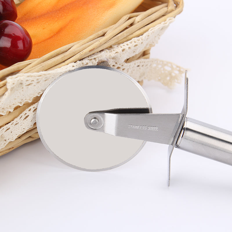Stainless Steel Pizza Cutter with Wooden Handle