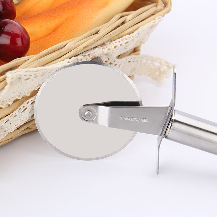 Stainless Steel Pizza Cutter with Wooden Handle