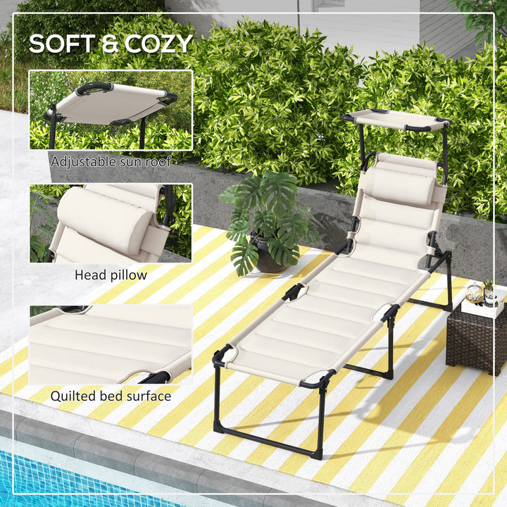 Set of 2 Outdoor Lounge Chairs with Sun Shade