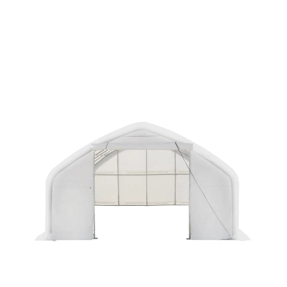 20' x 30' Straight Wall Peak Ceiling Storage Shelter with Heavy Duty 17 oz PVC Cover & Drive Through Door, TMG-ST2031V (Previously ST2030V)-1