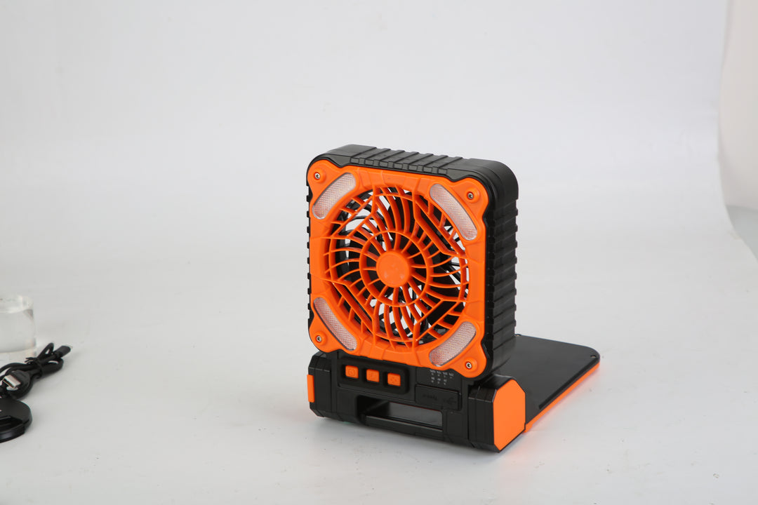 Solar Beach &amp; Pool Fan with LED Lantern | 5200mAh Rechargeable, 4 Speeds &amp; Power Bank