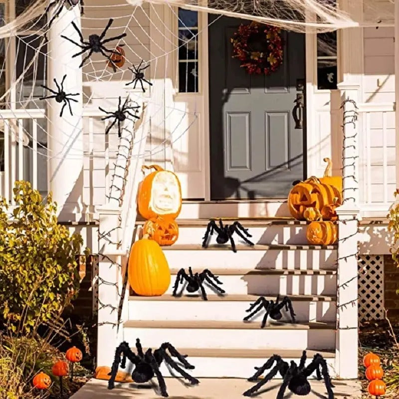 30CM Halloween Black Plush Spider Bar Decoration Toy