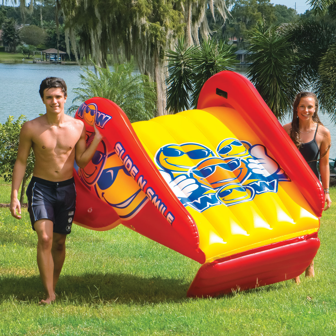 WOW Sports Slide N Smile Inflatable Pool Slide with Sprinklers for Kids and Adults-4