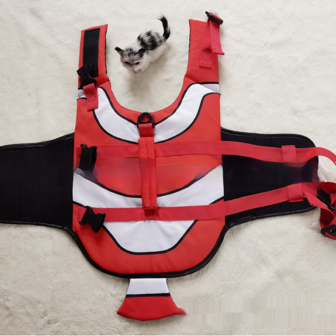 Striped Pet Life Jacket – Red