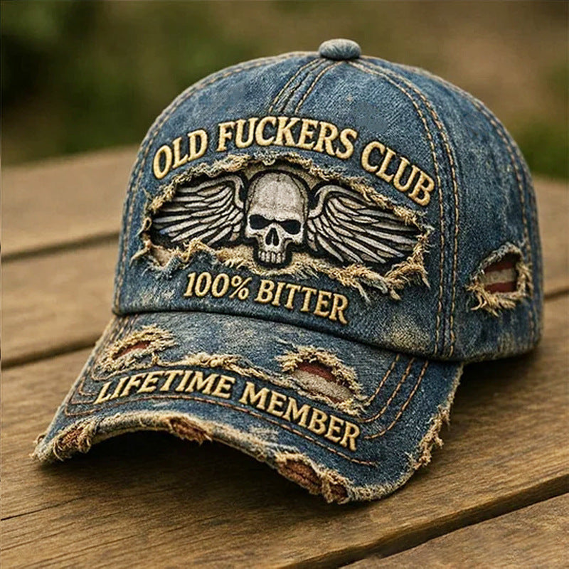 Embroidered Denim Baseball Cap