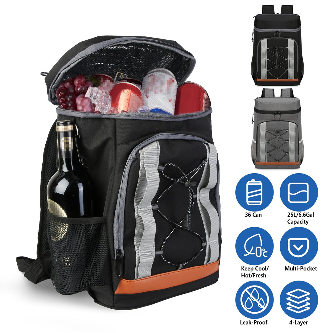 Grey-Black Backpack Leakproof Insulated Cooler