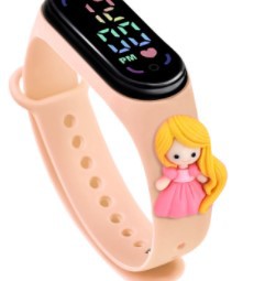 Cartoon Anime Princess LED Doll Sports Watch for Kids