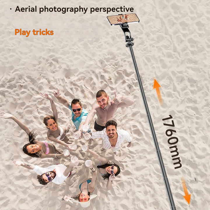 Selfie Stick Tripod with Fill Light – Extendable Phone Stand with Wireless Remote