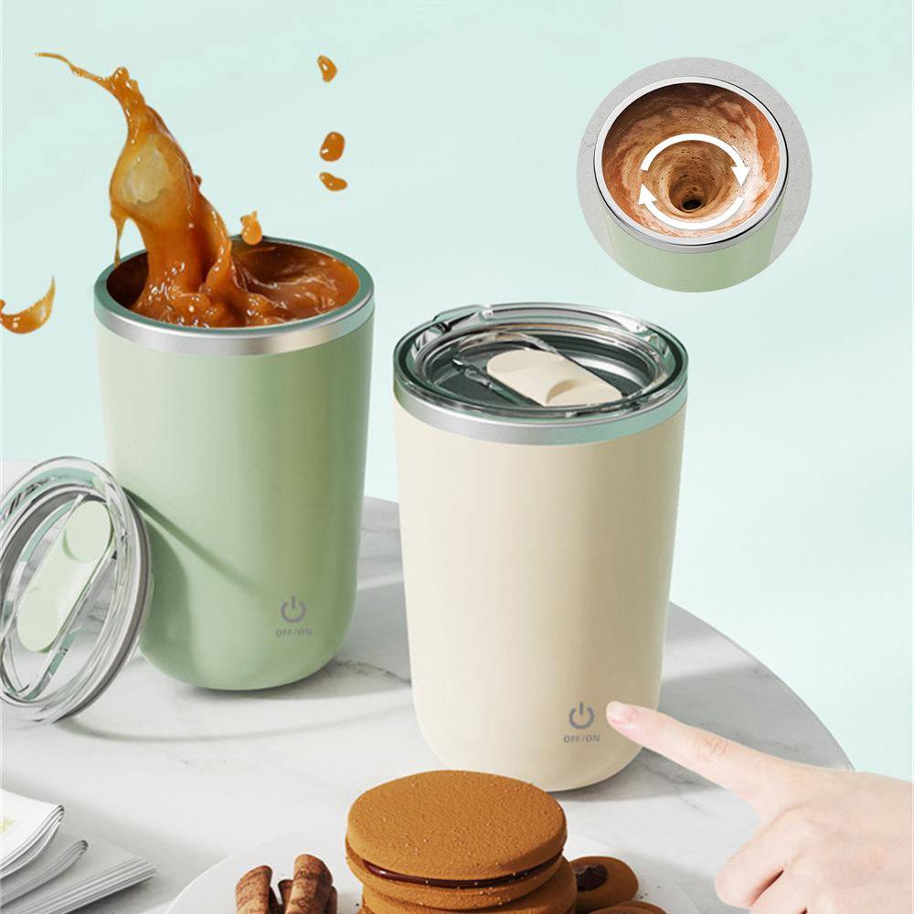 Insulated Self-Stirring Coffee Mug – 350 ml Electric Mixer &amp; Thermal Cup-2