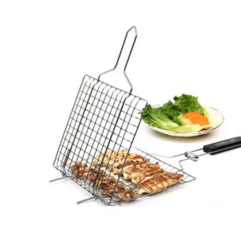 Stainless Steel Barbecue Clip with Wooden Handle