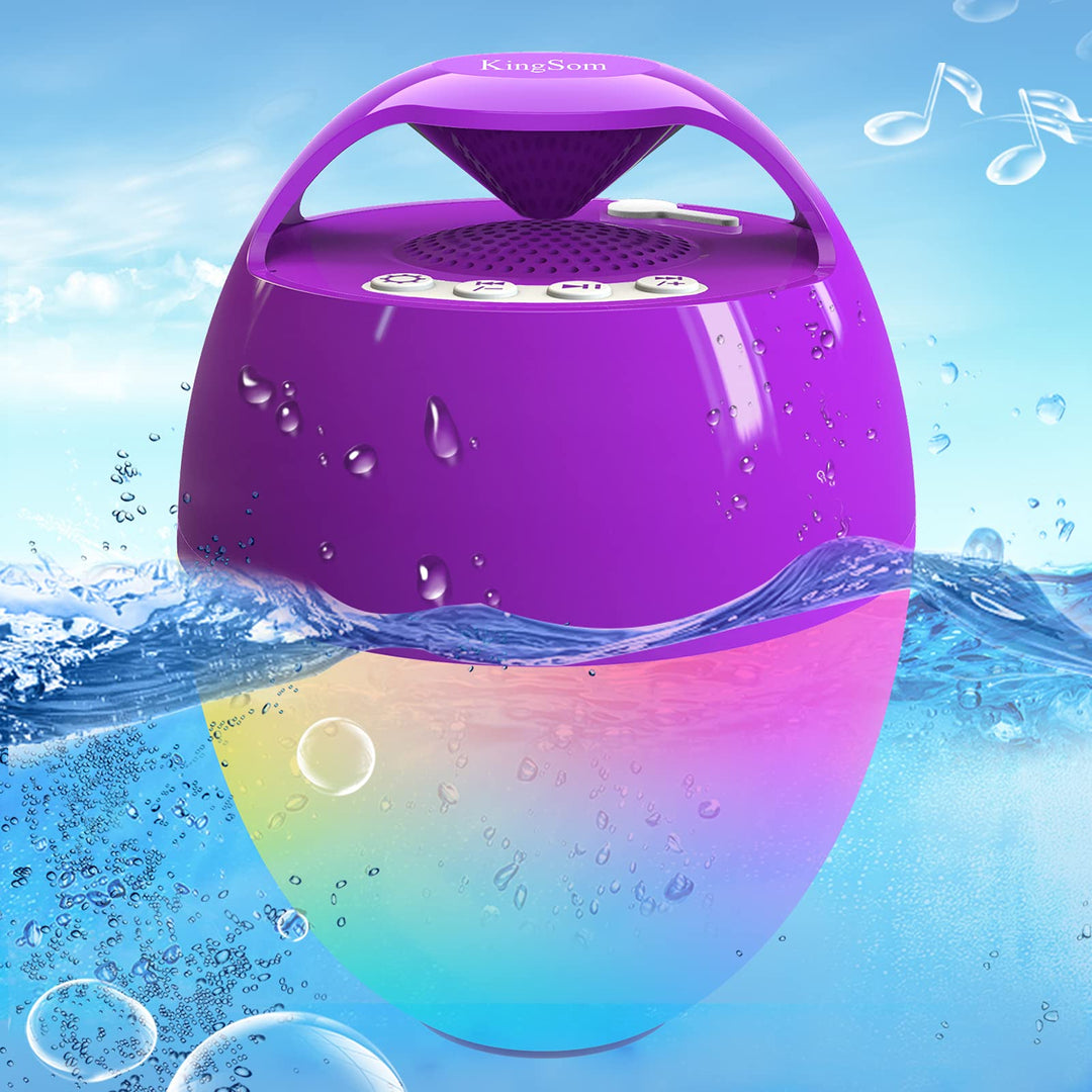 Floating Pool Speaker with LED Lights, Waterproof Bluetooth