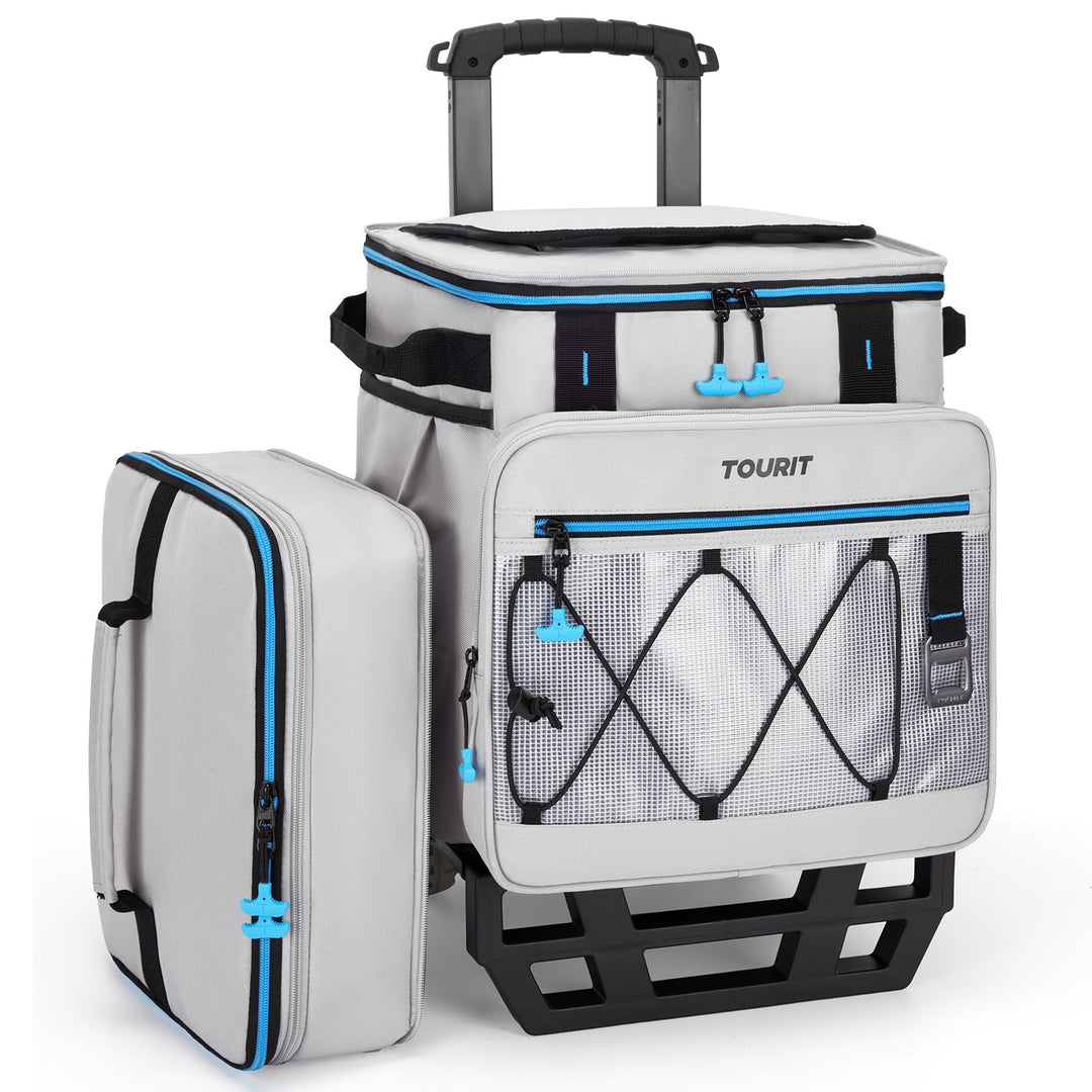 75 Can Rolling Beach Cooler with Wheels - Detachable Double Deck
