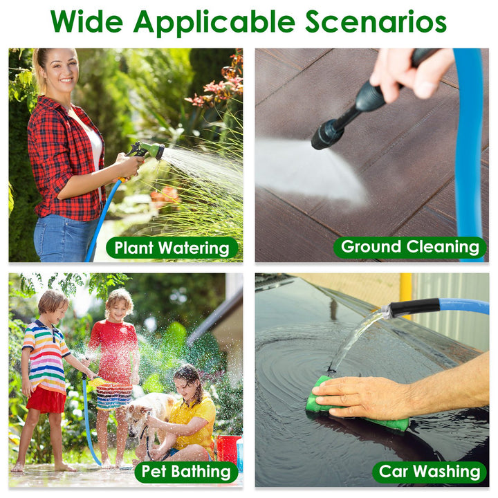 25FT-50FT Options -- 1Pc Non-Expanding Flexible Garden Hose Heavy Duty PVC Water Hose Leak-Resistant Kink-Free All-weather Burst 500PSI