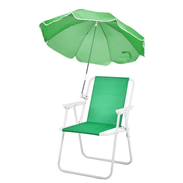 Folding Beach Chair with Umbrella | Lightweight Portable Camping Chair | 265 lb Capacity