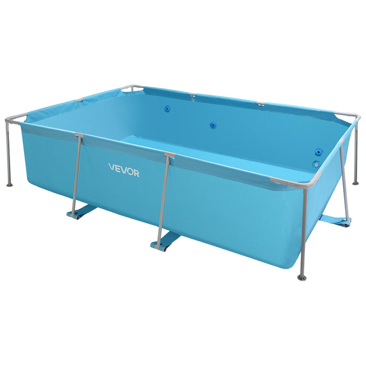 Steel Frame Above Ground Swimming Pool 118 X 78 X 30 In Rectangular Blue