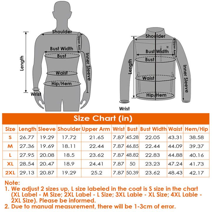USB Heated Jacket – 8 Heating Zones, Detachable Hood