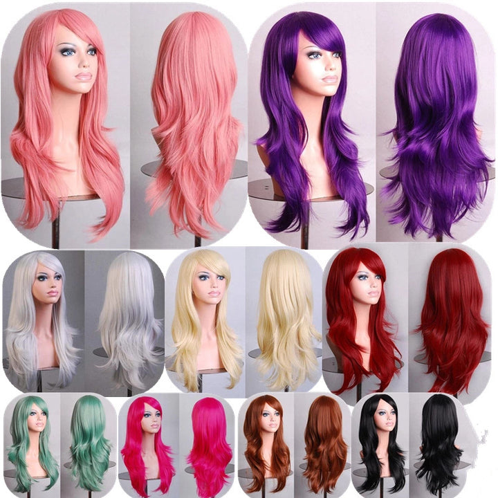 Colorful Long Wavy Wig for Halloween Cosplay Events