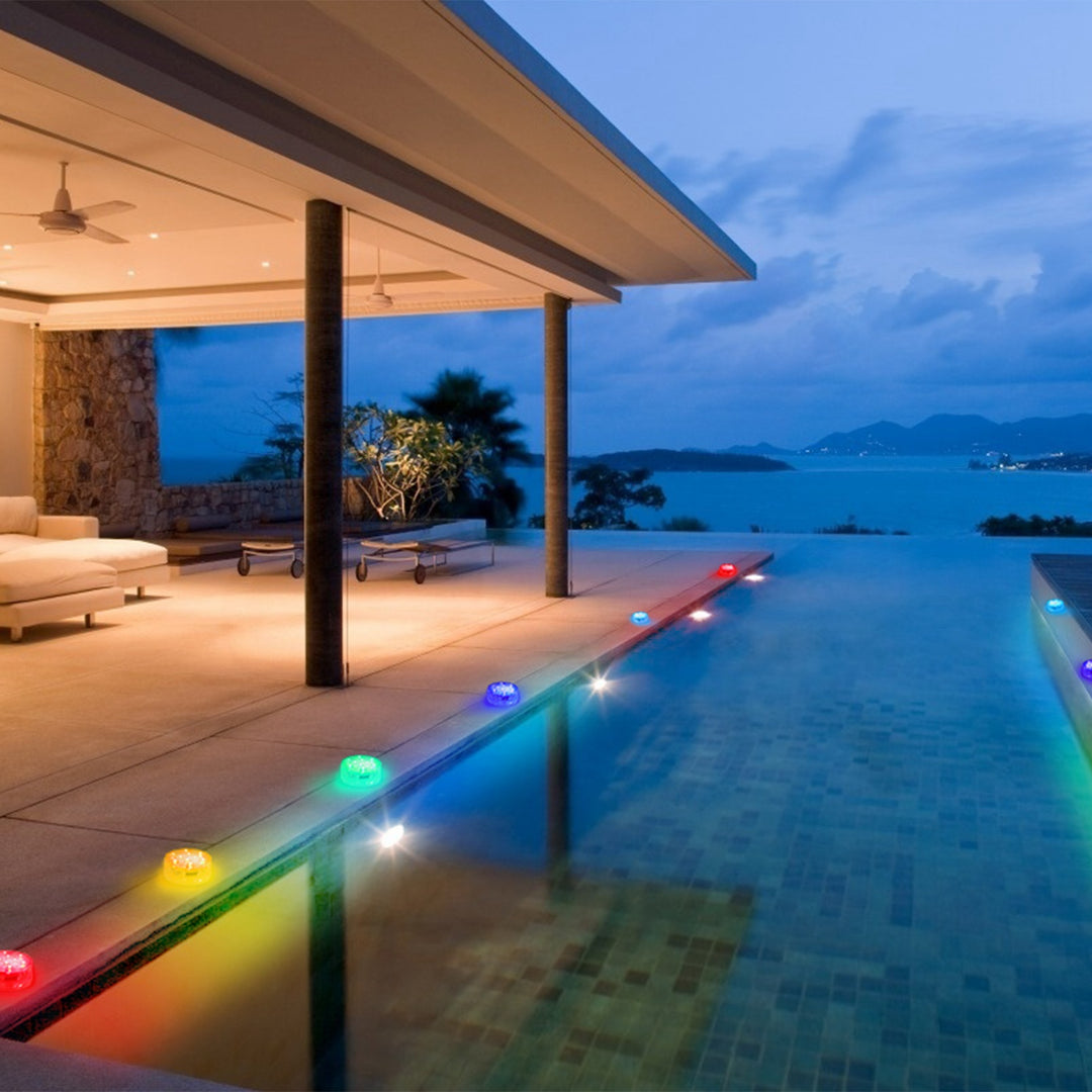 RGB Submersible Pool Lights | 4-Pack with Remote | IP68 Waterproof | 16 Color Modes