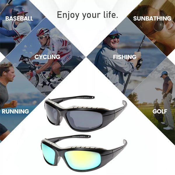 2-Pack Motorcycle Riding Glasses | Wind-Resistant Outdoor Sport Sunglasses