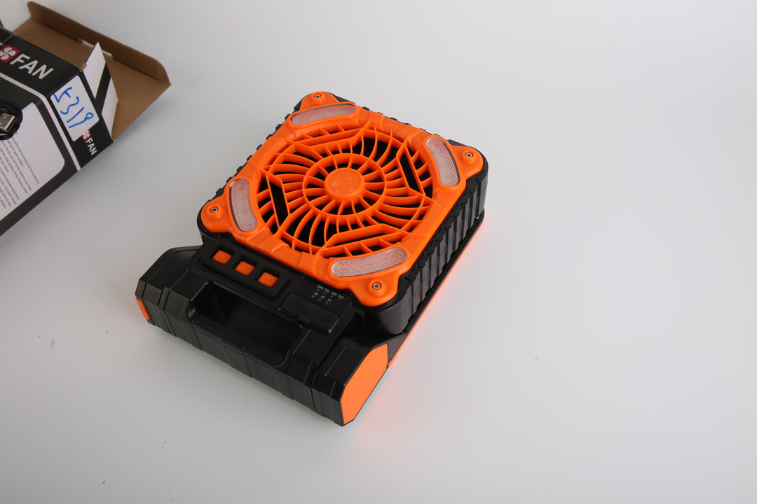 Solar Beach &amp; Pool Fan with LED Lantern | 5200mAh Rechargeable, 4 Speeds &amp; Power Bank
