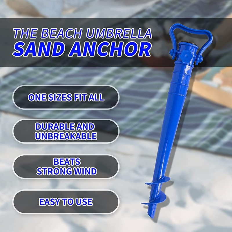 Adjustable Beach Umbrella Base with Ground Plug Anchor