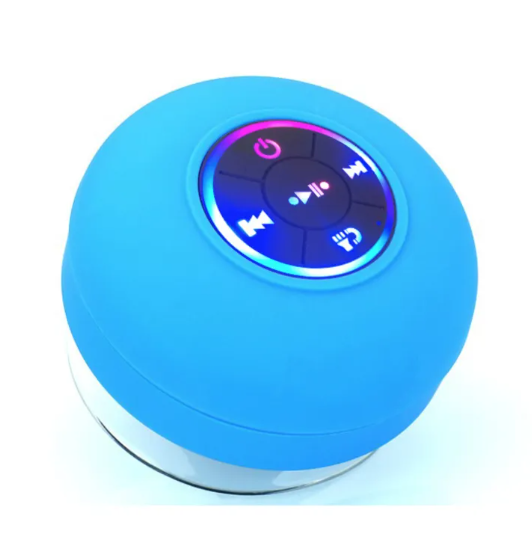 BTS07 Waterproof Bluetooth Speaker with Large Suction Cup and LED Light