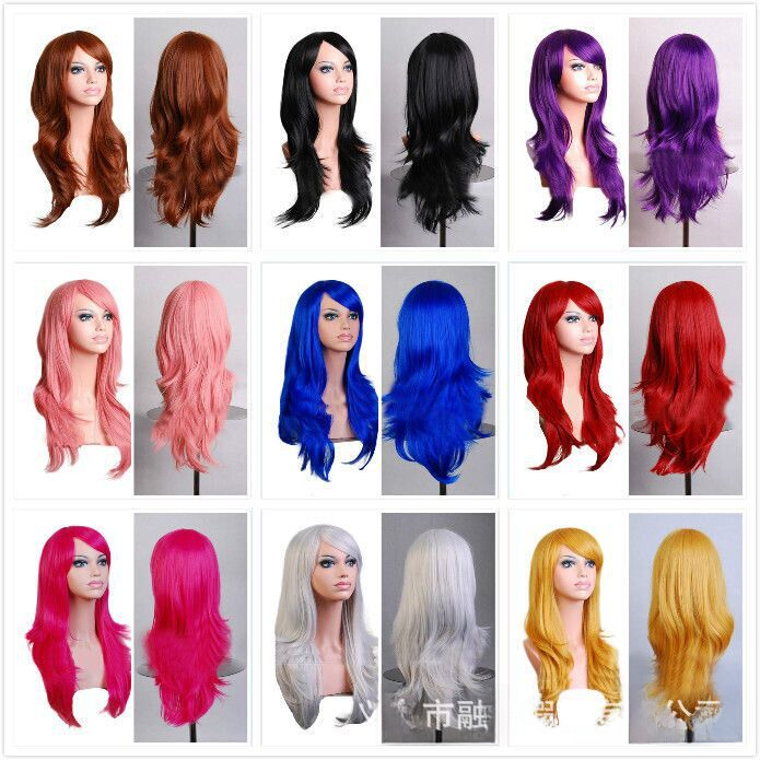 Colorful Long Wavy Wig for Halloween Cosplay Events