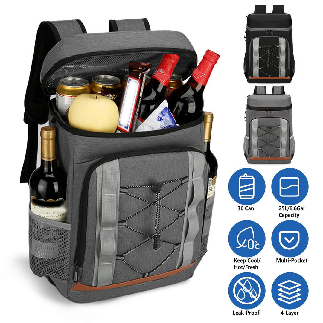 Grey-Black Backpack Leakproof Insulated Cooler