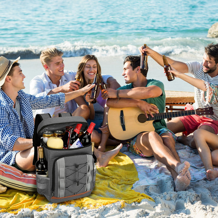 Grey-Black Backpack Leakproof Insulated Cooler