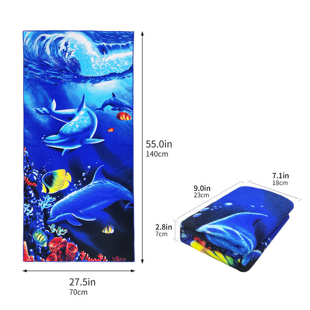 Red Coral &amp; Whale Beach Towels for Yoga &amp; Swimming