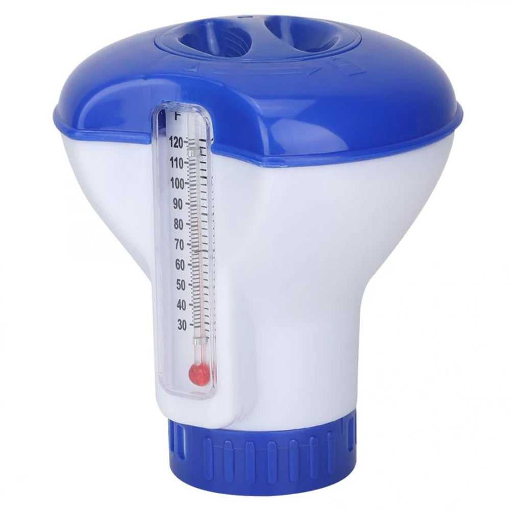 Floating Pool Chemical Dispenser with Thermometer