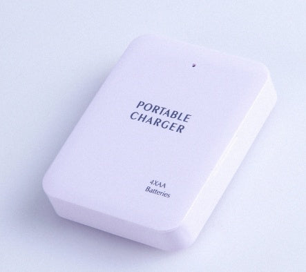AA Battery Emergency USB Power Bank | Portable Charger with LED Flashlight | Black &amp; White