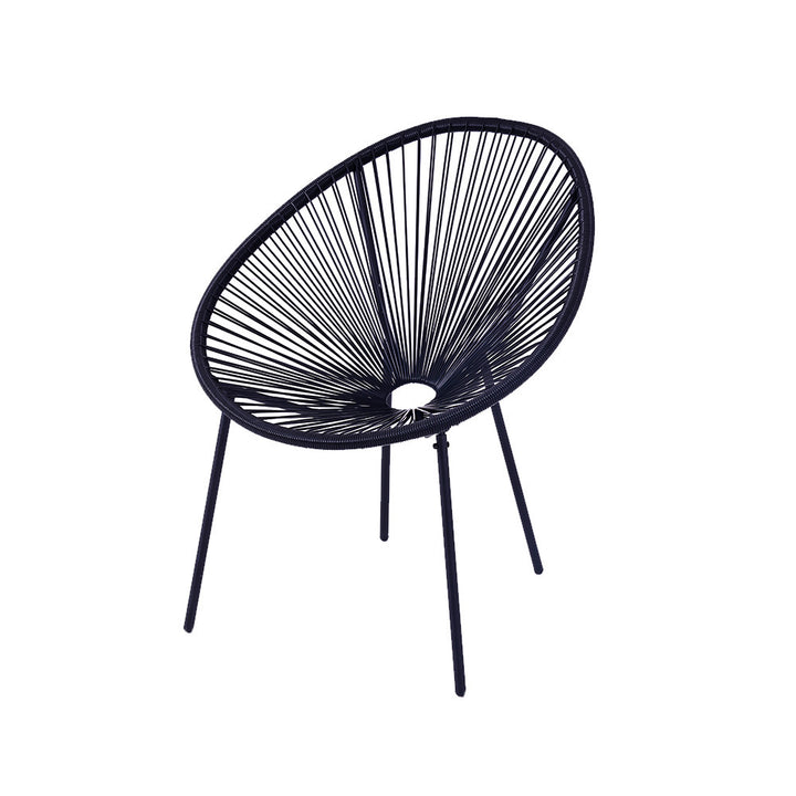 3-Piece Outdoor Patio Rattan Chair Set with Table