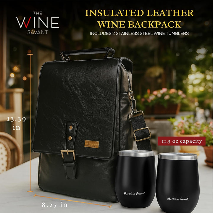 3 Bottle Wine Tote Bag with Tumblers and Opener, Gifts for Women, Premium Leather