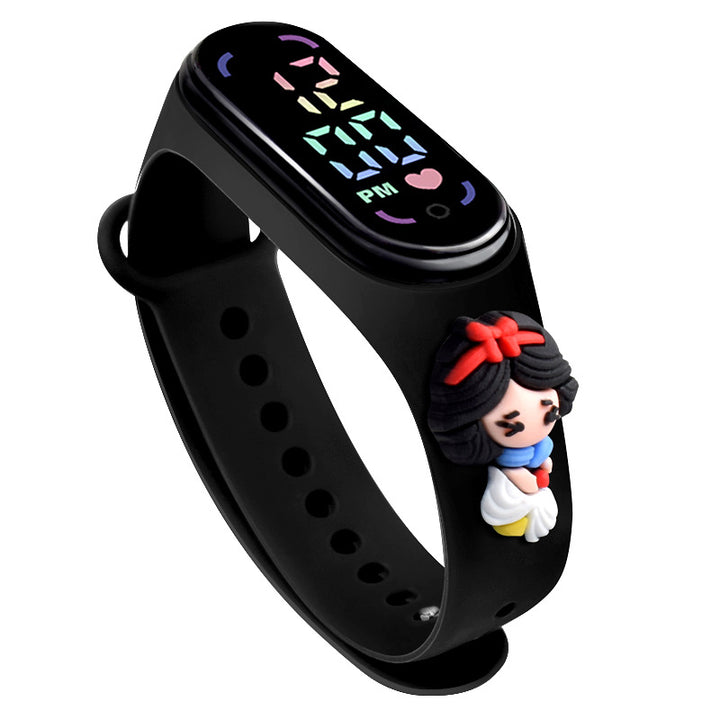 Cartoon Anime Princess LED Doll Sports Watch for Kids