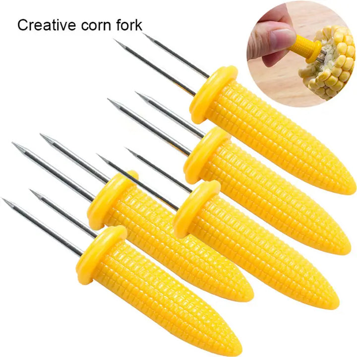 Corn Holders, With Stainless Steel Skewers for Barbecue
