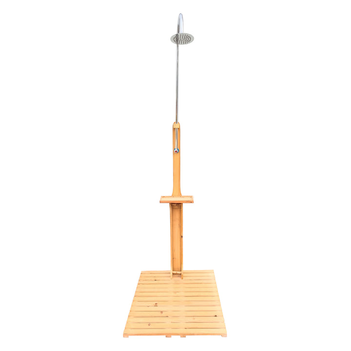 Outdoor Wood Pool Shower with Chassis Board | Poolside &amp; Garden
